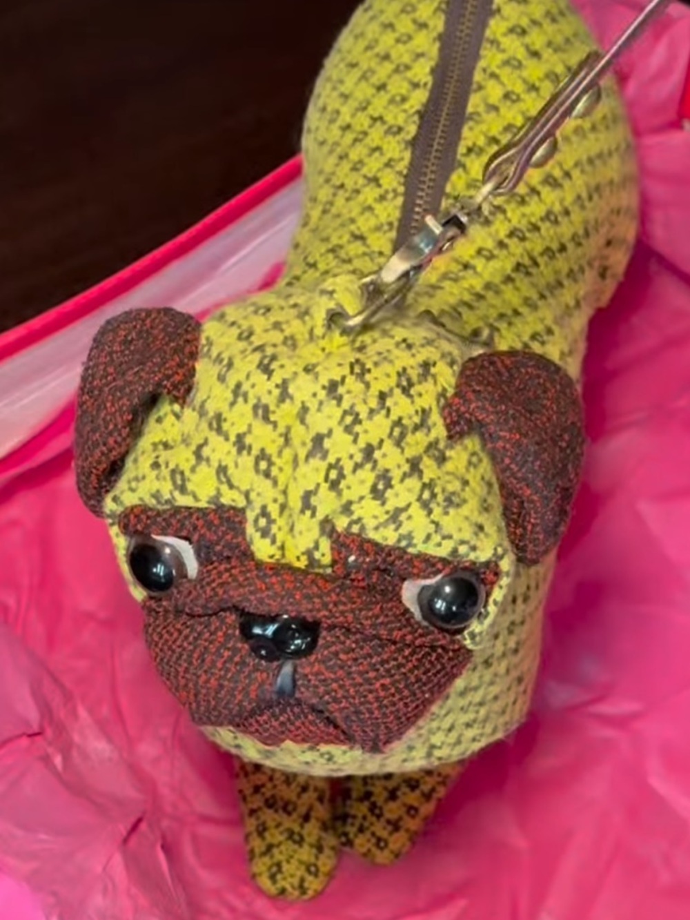 Vintage Fuzzy Nation Cornflower Pug handbag - Picture 10 of 10